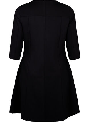 Zizzi Robe évasée manches 3/4, Black, Packshot image number 1