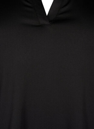 Zizzi T-shirt polo avec col en V, Black, Packshot image number 2