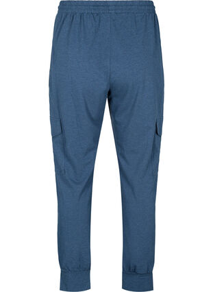 Zizzi Pantalon de jogging avec poches cargo, Insignia Blue Mel. , Packshot image number 1