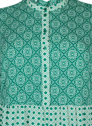 Zizzi Robe trapèze avec motifs et lignes de coupe, Green AOP, Packshot image number 2