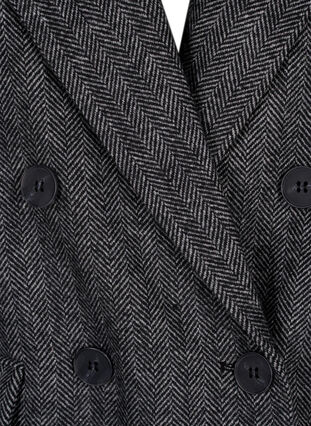 Zizzi Blazer en laine doté de poches, Dark Grey Melange, Packshot image number 3