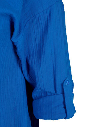 Zizzi Chemise avec col en mousseline de coton, Victoria blue, Packshot image number 3