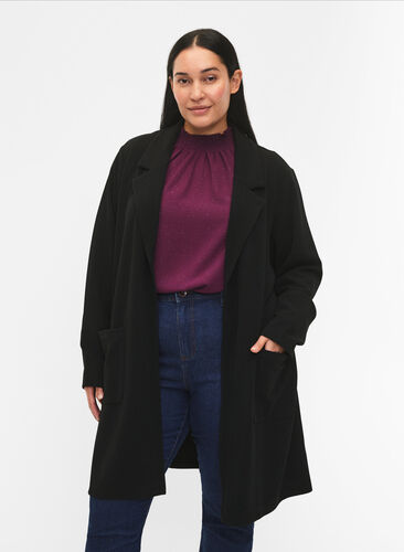 Zizzi FLASH - Blazer long avec des poches, Black, Model image number 0