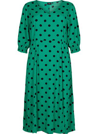 Robe midi à pois en viscose