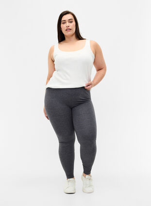 Zizzi Leggings mélangé gris, Dark Grey Melange, Model image number 2