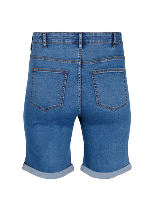 Zizzi  Shorts en jean moulants à taille haute, Blue Denim, Packshot image number 1
