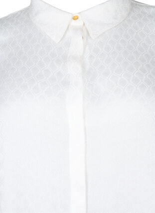 Zizzi Chemise en viscose avec motif ton sur ton, Bright White, Packshot image number 2