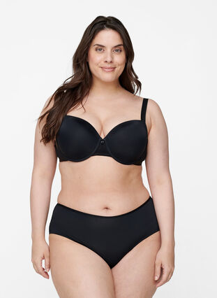 Zizzi Soutien-gorge moulé avec résille, Black, Model image number 3