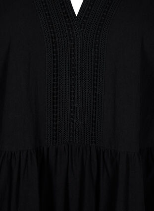 Zizzi Robe en coton avec détails en crochet, Black, Packshot image number 2