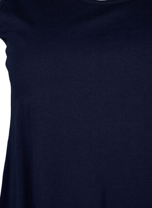 Zizzi Top en coton avec forme en A, Navy Blazer Solid, Packshot image number 2