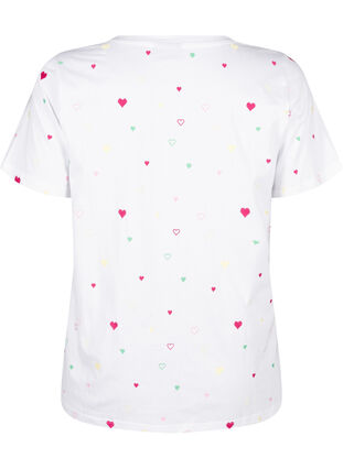 Zizzi T-shirt en coton bio avec citrons, White Heart Emb., Packshot image number 1