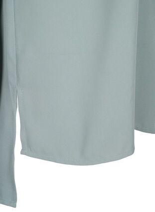 Zizzi Chemise de couleur unie avec col en V, Chinois Green, Packshot image number 3