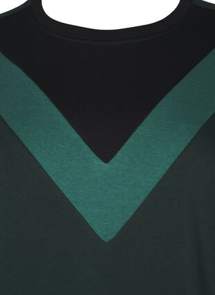 Zizzi Sweat long avec color block, Scarab Color Block, Packshot image number 2