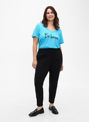 Zizzi Pantalon court avec poches, Black, Model image number 3