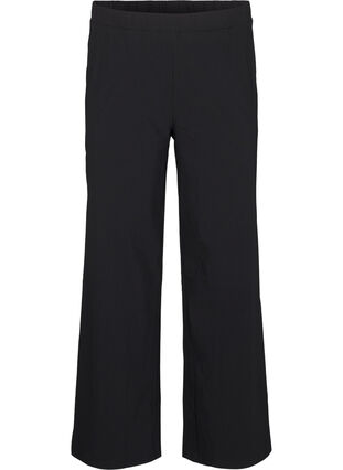 Zizzi Pantalon ample avec ceinture élastique, Black, Packshot image number 0