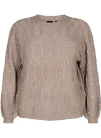 Pull en tricot avec motif et perles