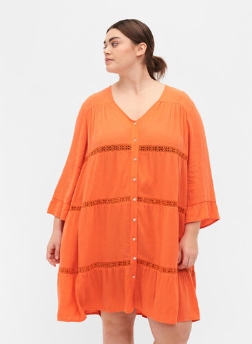 Zizzi Robe de plage en viscose, Nasturtium, Model image number 0