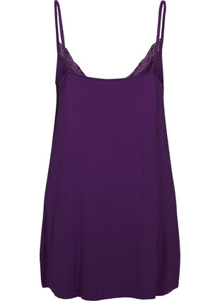 Zizzi Chemise de nuit avec bord dentelle en viscose, Purple Pennant, Packshot image number 1