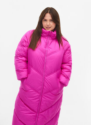 Zizzi Longue veste polaire d'hiver, Rose Violet, Model image number 2