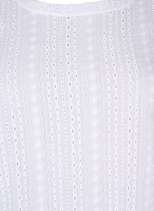 Zizzi Chemisier à manches courtes avec motif texturé, Bright White, Packshot image number 2