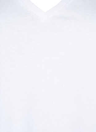 Zizzi T-shirt en coton à manches courtes en dentelle, Bright White, Packshot image number 2