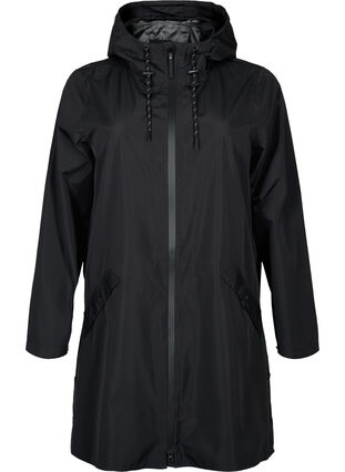 Zizzi Veste de pluie avec poches et capuche, Black, Packshot image number 0