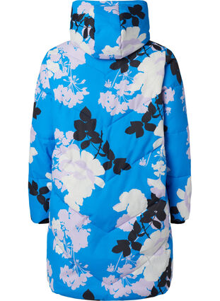 Manteau d'hiver long avec un imprimé floral, French Blue Comb, Packshot image number 1