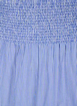 Zizzi Jupe longue rayée avec smocks, Baja Blue Stripe, Packshot image number 2