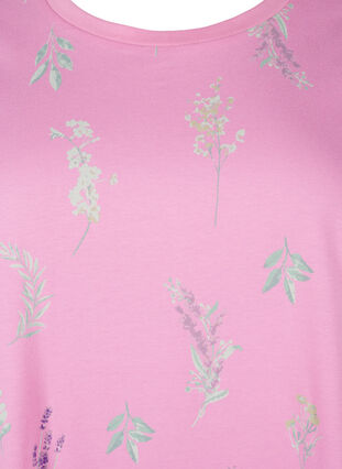 Zizzi T-shirt en coton biologique avec imprimé floral, Rosebloom W. Flower, Packshot image number 2