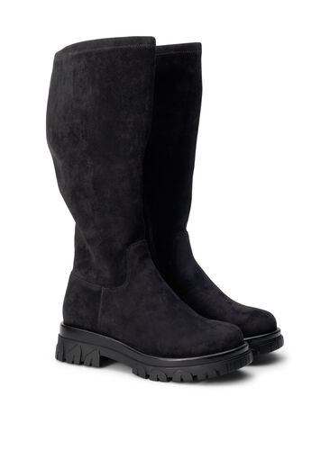 Zizzi Large – Bottes en faux daim, Black, Packshot image number 1