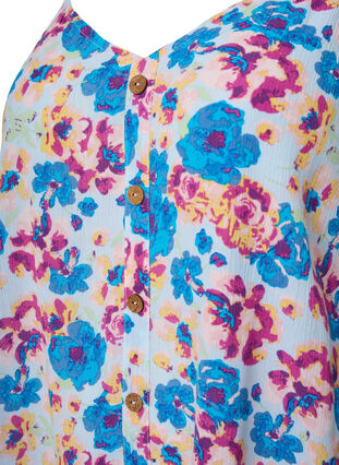 Zizzi Top à bretelles fleuri en viscose, Multi Flower AOP, Packshot image number 2