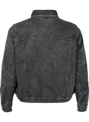 Zizzi Veste en jean avec fermeture éclair cachée, Dark Grey Denim, Packshot image number 1