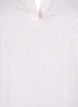 Zizzi Robe rayée en coton et lin, Sandshell Wh. Stripe, Packshot image number 2