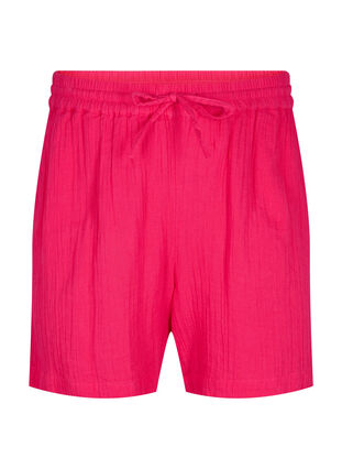 Zizzi Short en mousseline de coton avec poches, Bright Rose, Packshot image number 0