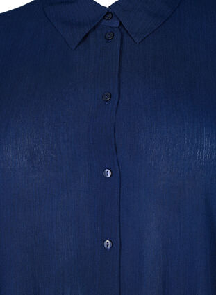 Zizzi Chemise à manches courtes en viscose, Medieval Blue, Packshot image number 2