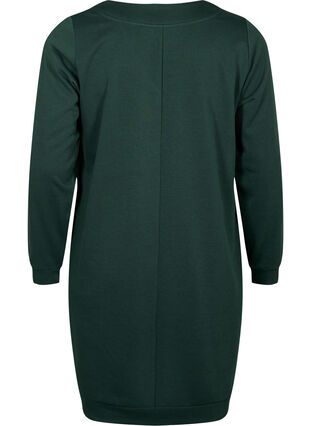 Zizzi Robe sweat-shirt avec col en V, Scarab, Packshot image number 1