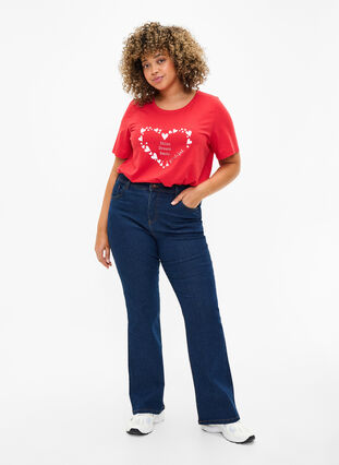 Zizzi FLASH - T-shirt avec motif, High Risk Red Heart, Model image number 2