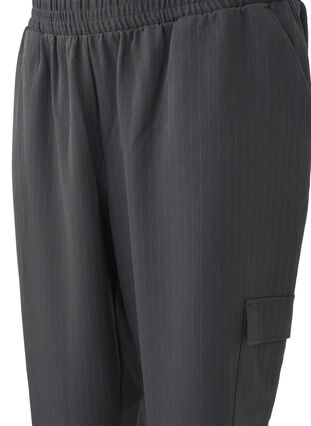 Zizzi Pantalon avec poches cargo et taille élastiquée, Dark Shadow Pin St., Packshot image number 2