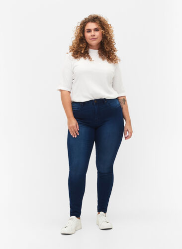 Zizzi Jean Amy super slim à taille haute, Blue Denim, Model image number 0