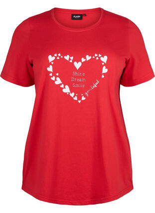 Zizzi FLASH - T-shirt avec motif, High Risk Red Heart, Packshot image number 0