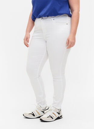 Zizzi Jean Amy super slim taille haute, White, Model image number 2