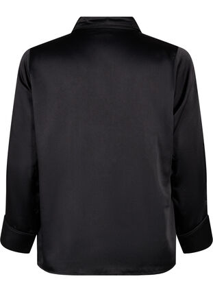 Zizzi Chemise de nuit en satin, Black, Packshot image number 1