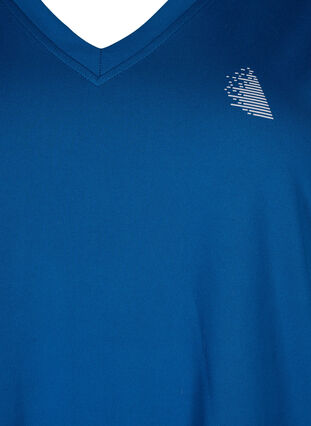 Zizzi T-shirt de sport ample avec col en V, Blue Opal, Packshot image number 2