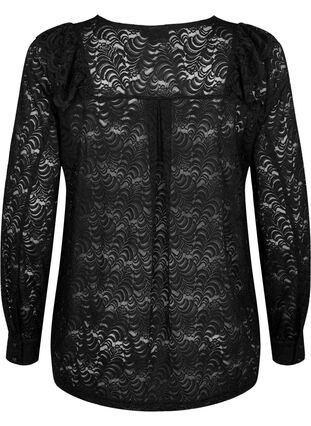 Zizzi Blouse en dentelle à manches longues, Black, Packshot image number 1