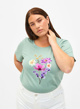 Zizzi T-shirts à motif floral, Chinois G. w. Flower, Model image number 0