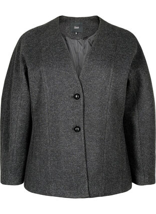 Zizzi Blazer ajusté, Dark Grey Melange, Packshot image number 0