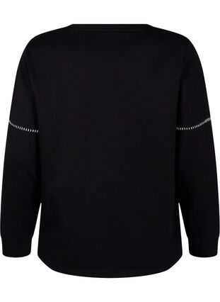 Zizzi Sweat-shirt avec coutures contrastées, Black, Packshot image number 1