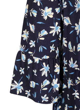 Zizzi Robe courte évasée à imprimé floral, Night Sky AOP, Packshot image number 3