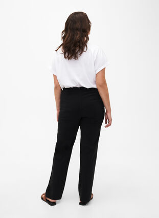 Zizzi Pantalon classique en viscose mélangée, Black, Model image number 1