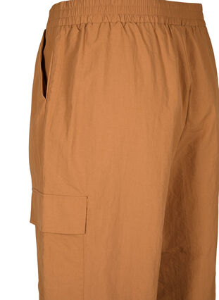 Zizzi Pantalons cargo avec cordon élastique ajustable, Sand, Packshot image number 3